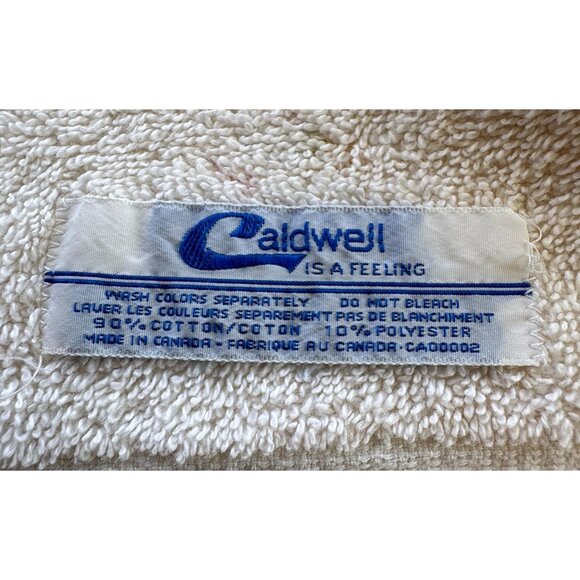 Vintage 70s bath towel, orange, pink, green flowers, fringed, velours terrycloth - Picture 6 of 8